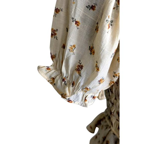 Trixxi Top SzM(See meas) Rayon/Poly Gauze floral  Baby doll milkmaid NWT - Picture 6 of 10